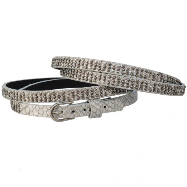 Stiefelbänder zum Wickeln in Reptiloptik mit 3 Reihen Mini-Nieten