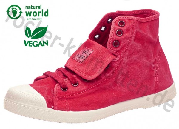 Vegane High Top Sneaker 107E von Natural World aus Spanien Farbe rot (rojo)