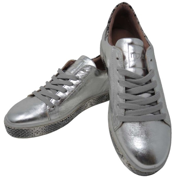 Leder Sneaker MJUS by AS98, herausnehmbare Innensohle, Innenmaterial Leder, argento silber metallic Modell 876137 Made in Italy