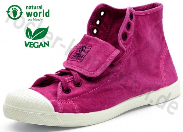 Vegane High Top Sneaker 107E von Natural World aus Spanien Farbe pink (fucsia)