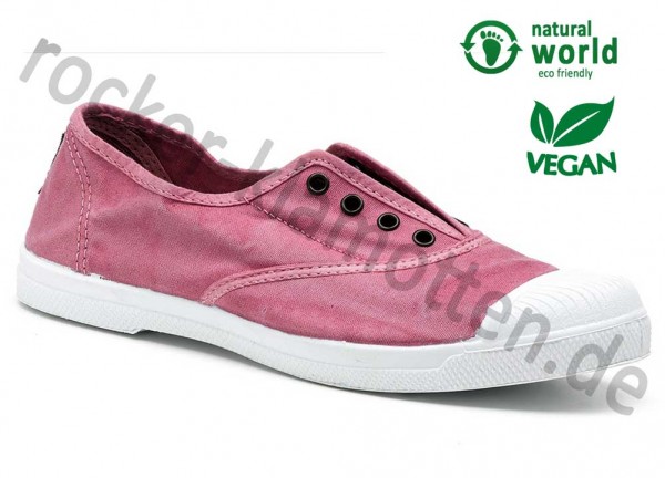 Vegane Sneaker 102E von Natural World aus Spanien Farbe rosa