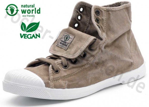 Vegane High Top Sneaker 107E von Natural World aus Spanien Farbe beige