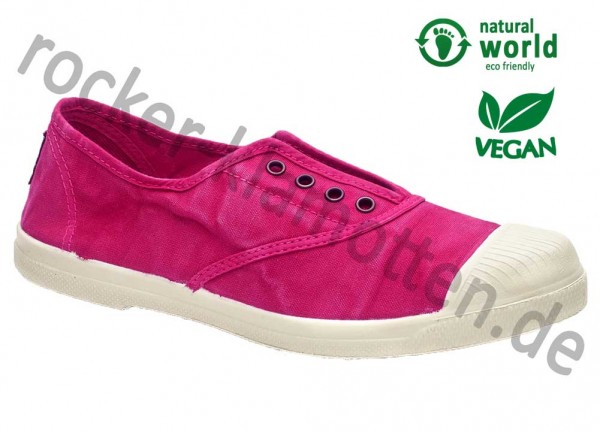 Vegane Sneaker 102E von Natural World aus Spanien Farbe fucsia