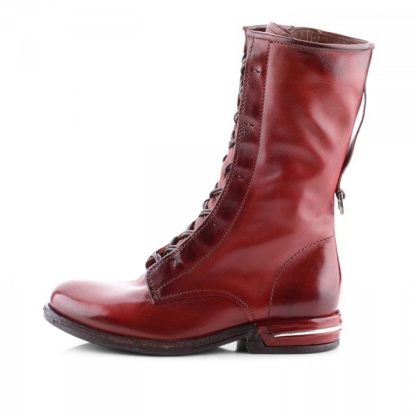 A.S.98 (Airstep) Schnürstiefel in rot, handgefertigt in Italien