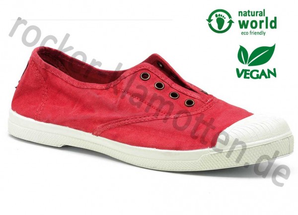 Vegane Sneaker 102E von Natural World aus Spanien Farbe rot (rojo)