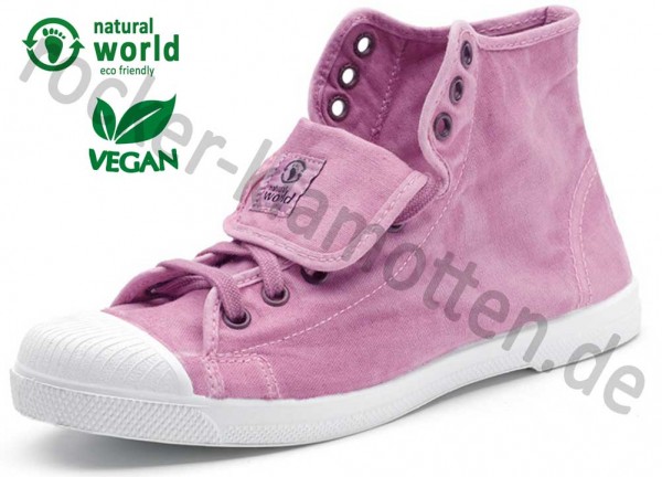 Vegane High Top Sneaker 107E von Natural World aus Spanien Farbe rosa