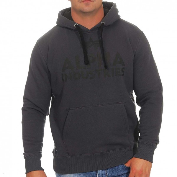 Alpha Industries 143302 Foam Print Hoodie Kapuzen Sweat grau